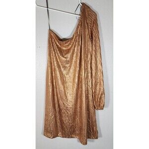 Karlie One Sleeve Mini Dress Bronze Women's Size L